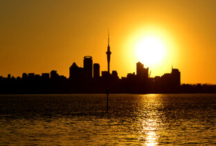 Pôr do sol de Auckland
