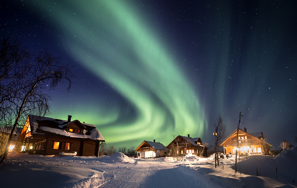 Procure por auroras boreais em Rovaniemi