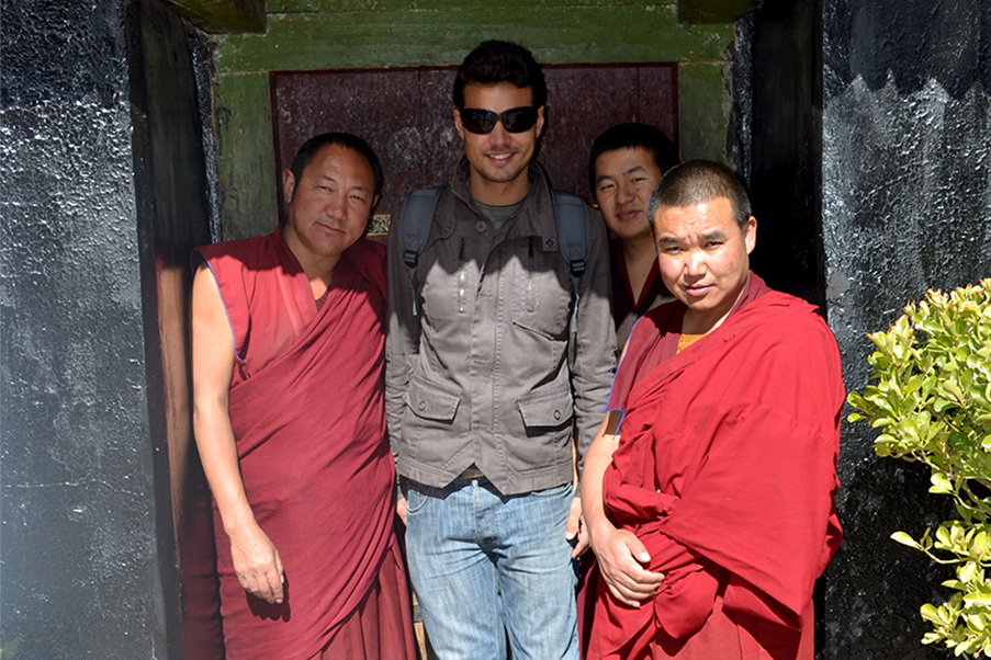 Monges tibetanos no Palácio Potala