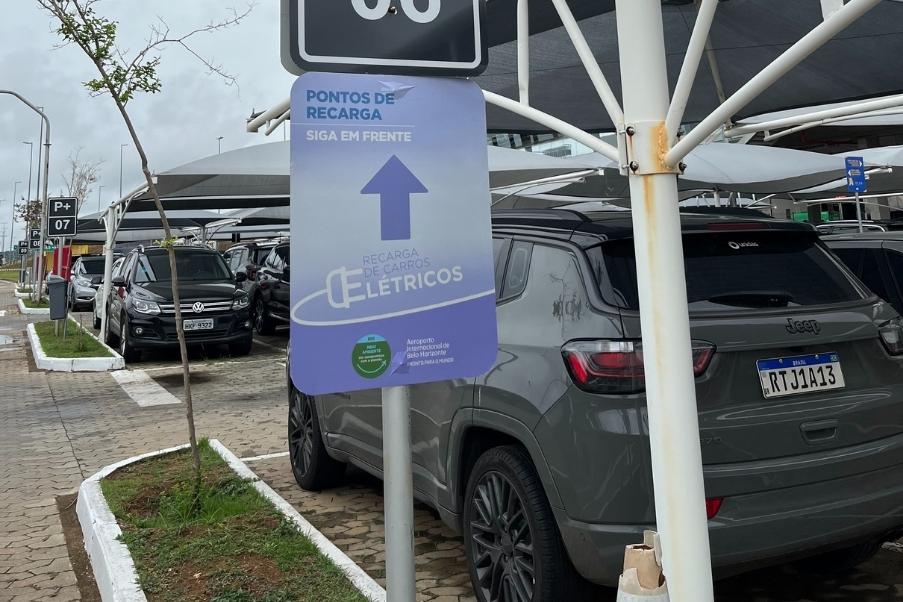Aeroporto Internacional de Belo Horizonte oferece ponto de recarga para carro elétrico | Ponto de recarga elétrica | Conexão123