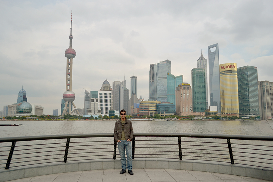 Vista da região de Pudong e seus arranha-céus