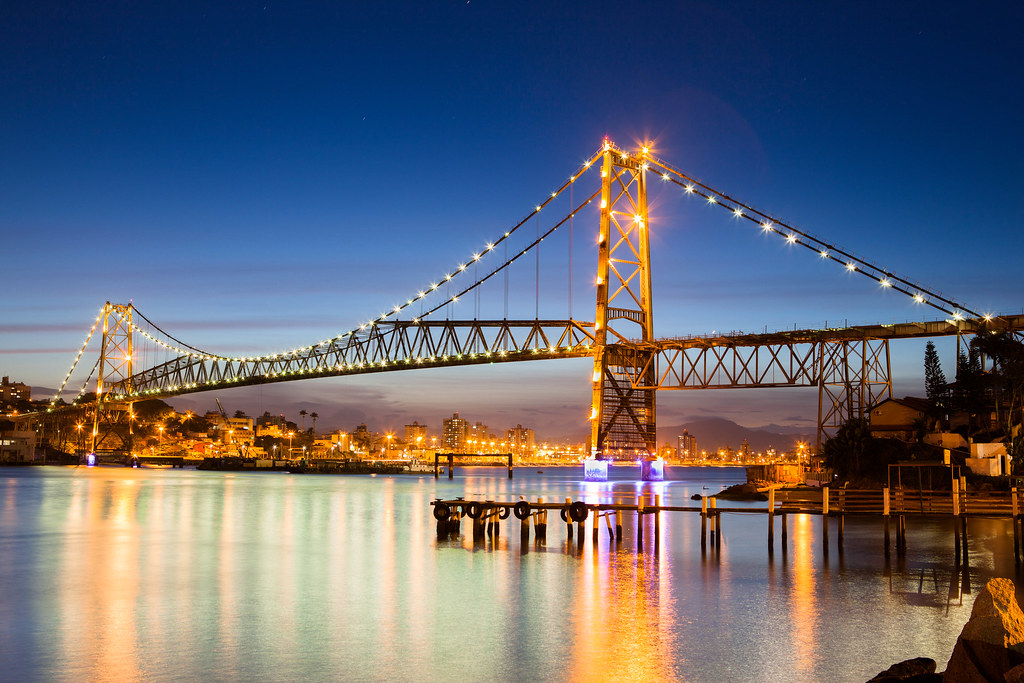 Hercílio Luz - a maior ponte pênsil do Brasil fica em Florianópolis | Ponte Hercílio Luz | Conexão123